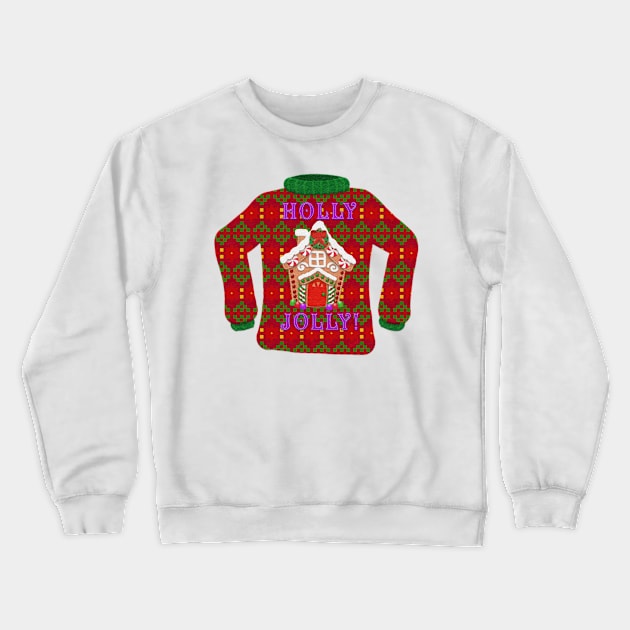 Tacky Christmas Sweater | Gingerbread House | Cherie's Art(c)2021 Crewneck Sweatshirt by CheriesArt